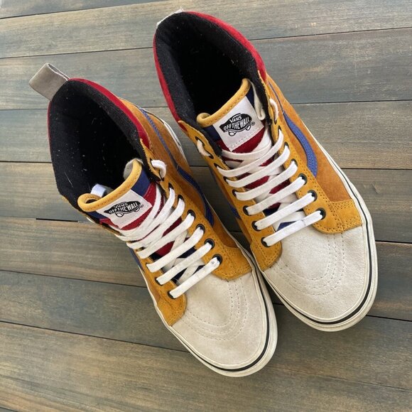 Vans SK8-HI MTE Sudan Brown Mazarine Blue High Sneakers Mens 9 / Women 10.5 (I8) - Picture 2 of 12